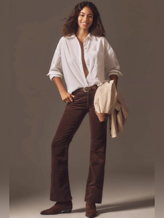 Pilcro Pants - Pilcro Low-Rise Corduroy Flare Jean